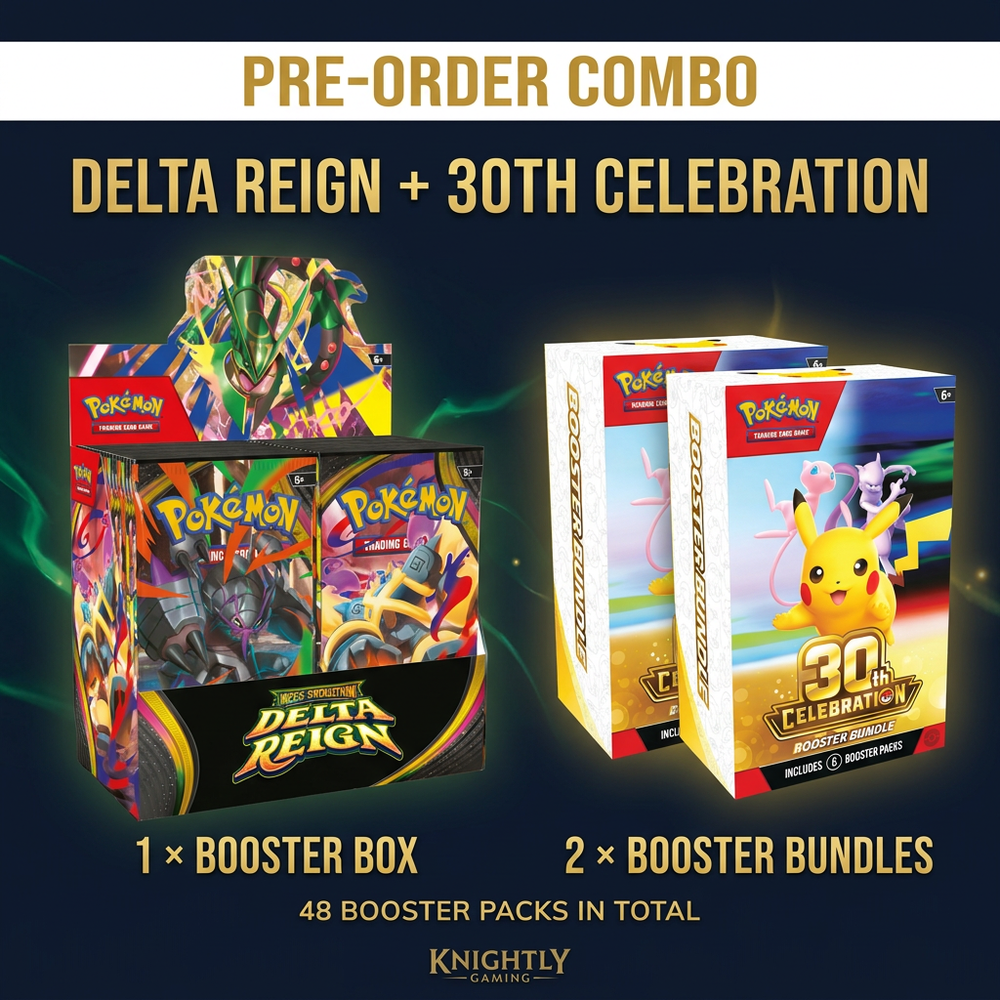 [Pre-Order] Pokémon Delta Reign Booster Box + 2 × 30th Anniversary Booster Bundles