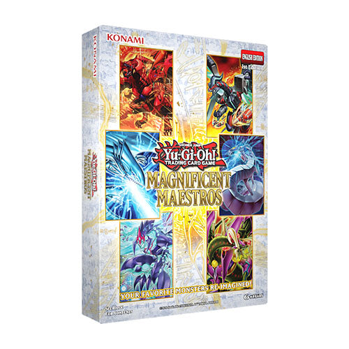 Yu-Gi-Oh! Trading Card Game Magnificent Maestros 1st Edition card box on a plain white background.