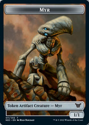 Myr // Pilot Double-Sided Token [Kamigawa: Neon Dynasty Commander Tokens]