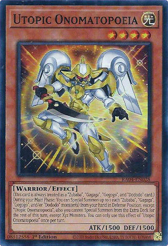 Utopic Onomatopoeia [RA04-EN028] Super Rare