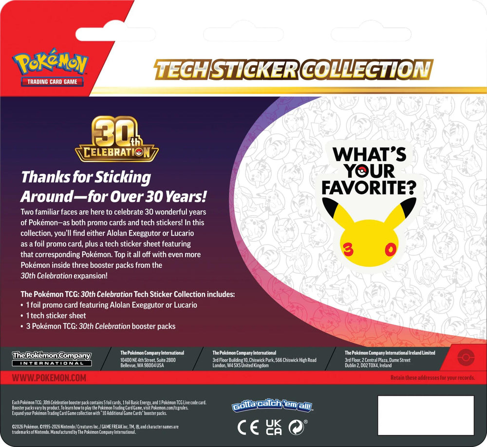 Mega Evolution: 30th Celebration Tech Sticker Collection [Lucario]