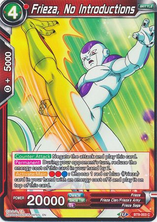 Frieza, No Introductions (BT9-003) [Universal Onslaught]