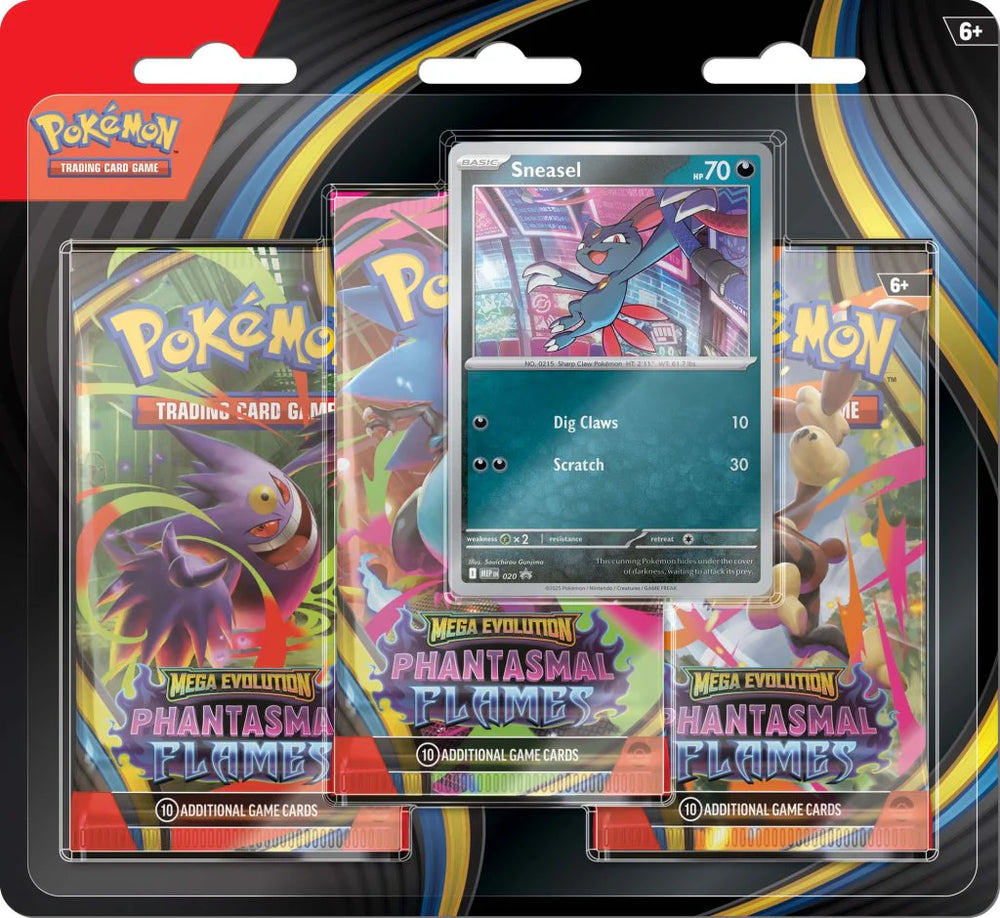 POKÉMON: MEGA EVOLUTION—PHANTASMAL FLAMES - 3-PACK BLISTER (Sneasel)