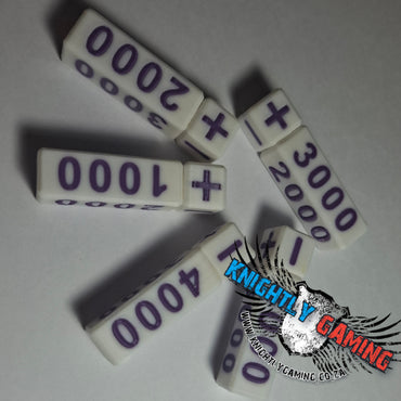 One Piece Rotating Power Counters White & Purple (5) pack