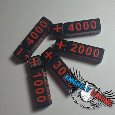 One Piece Rotating Power Counters Black and Red (5) pack