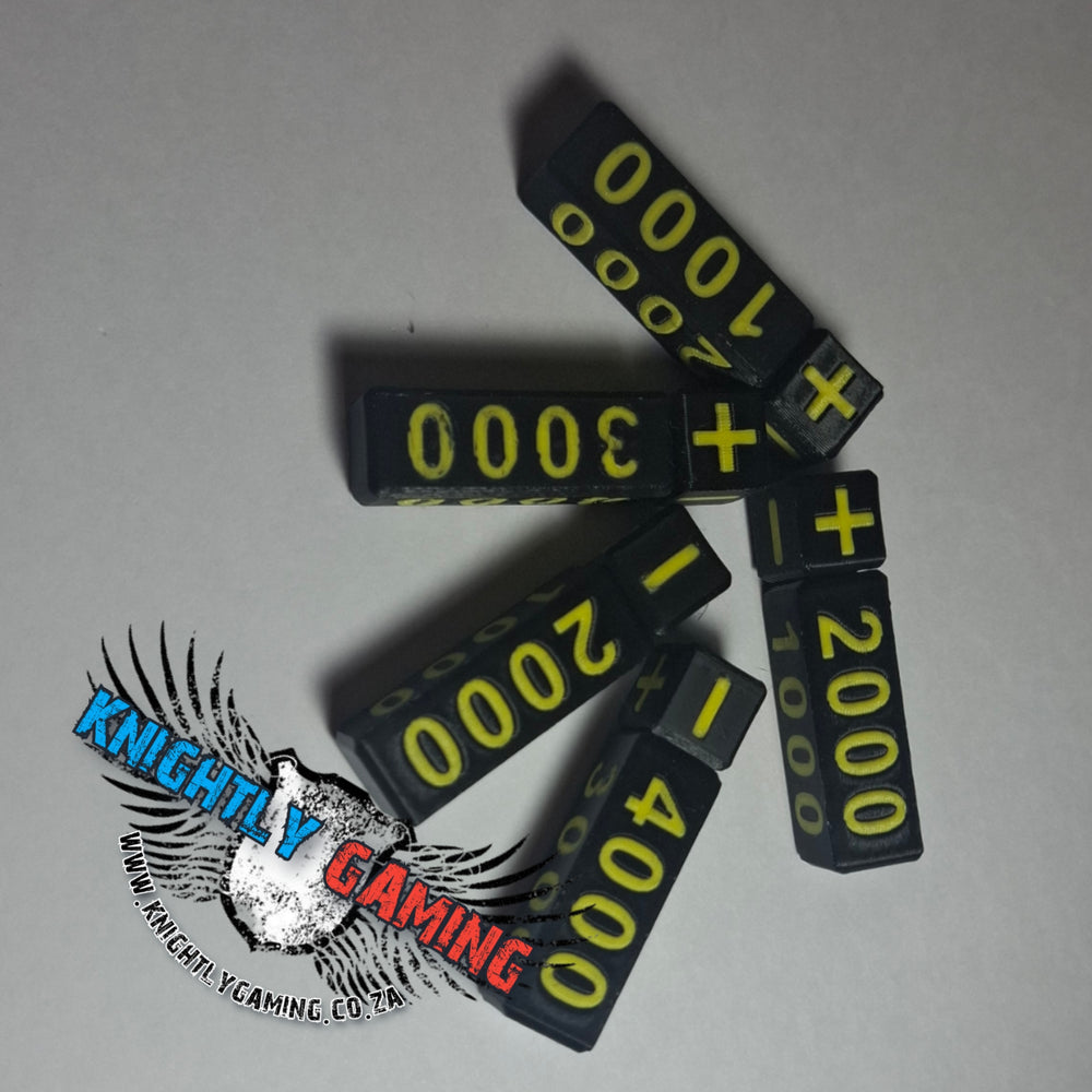 One Piece Rotating Power Counters Black and Yellow (5) pack