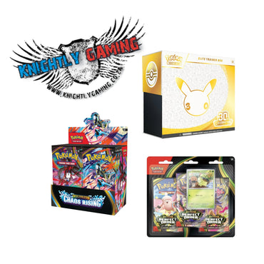 Pokémon TCG Pre-Order Bundle – Chaos Rising, 30th Celebration ETB & Perfect Order Blister