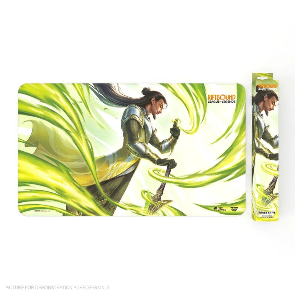 Riftbound Unleashed Master Yi Wuju Master playmat and display box